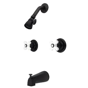 Magellan 2-Handle 1-Spray Tub and Shower Faucet with Porcelain Handle 1-Sprays in Oil Rubbed Bronze (Valve Included)