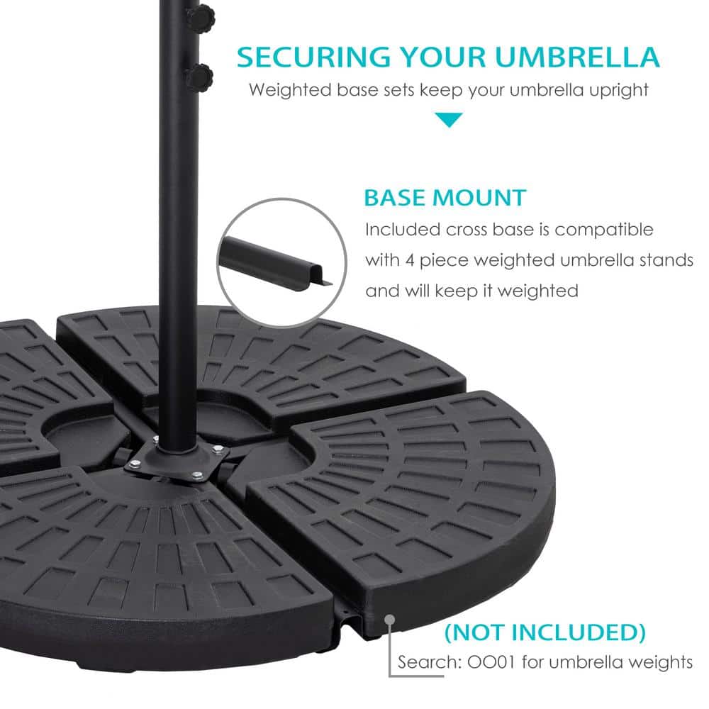 10ft Dark Green Cantilever Patio Umbrella with Steel Pole and Polyester Canopy