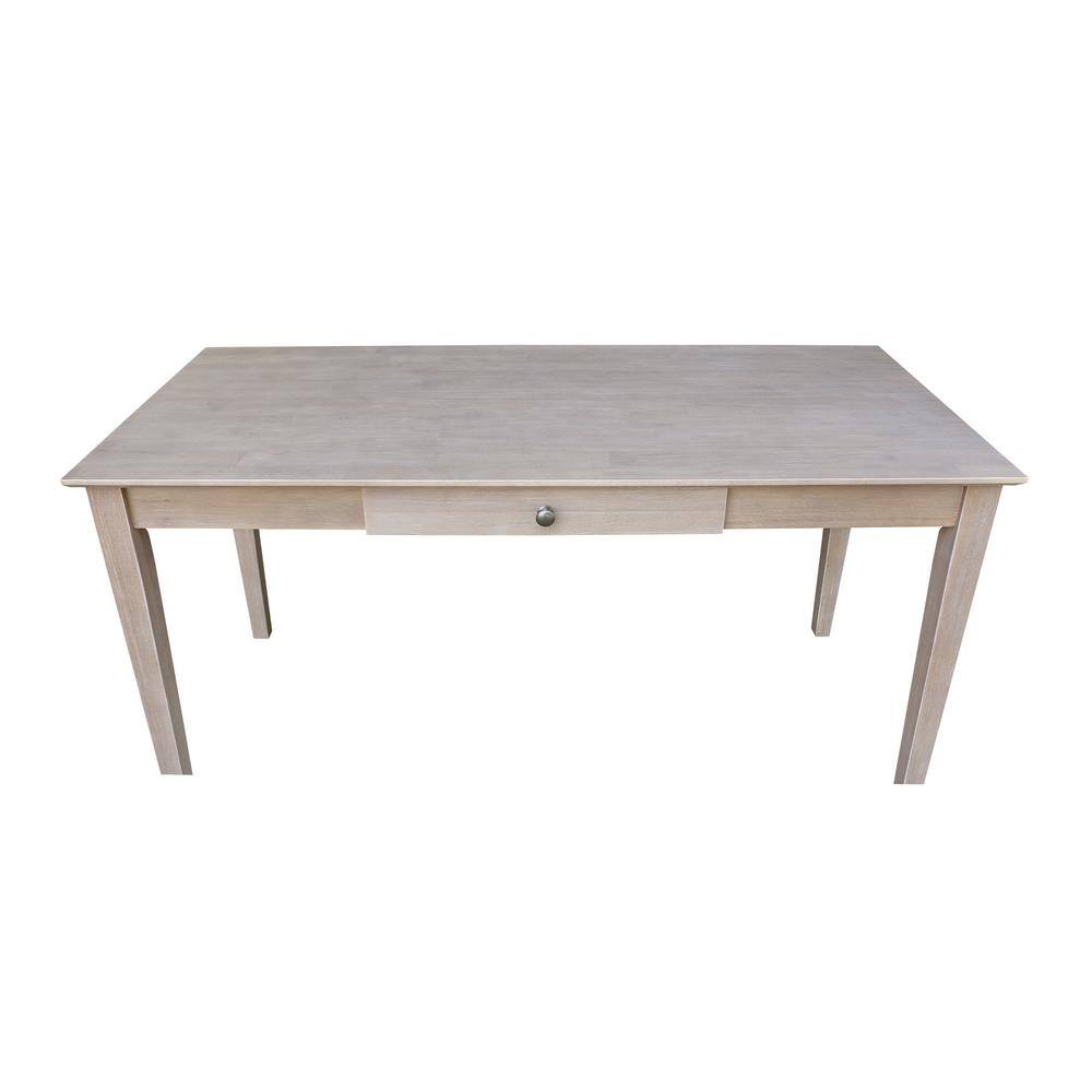 Transitional 60'' Washed Gray Taupe Home Office Desk with Drawer