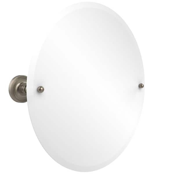 Allied Brass Prestige Regal Collection 22 in. x 22 in. Frameless Round Single Tilt Mirror with Beveled Edge in Antique Pewter