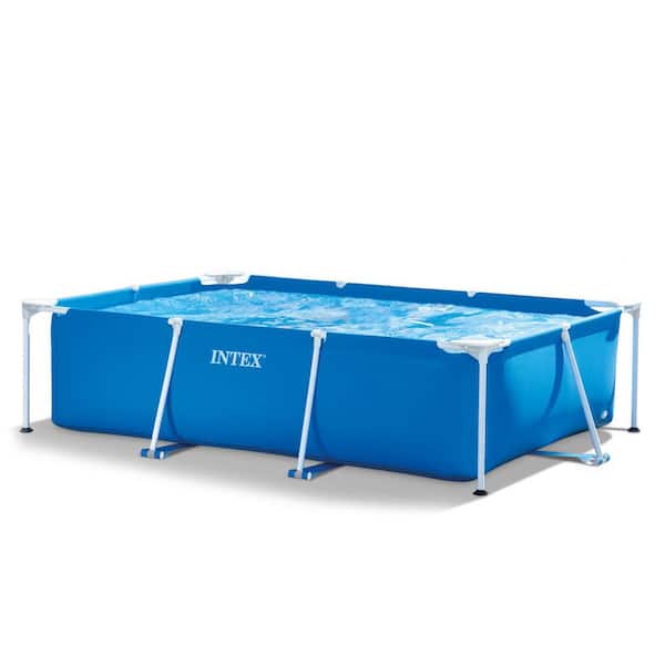 Intex 8.5 ft. x 5.3 ft. x 2.13 ft. Rectangular Frame Above Ground Swimming Pool, Blue