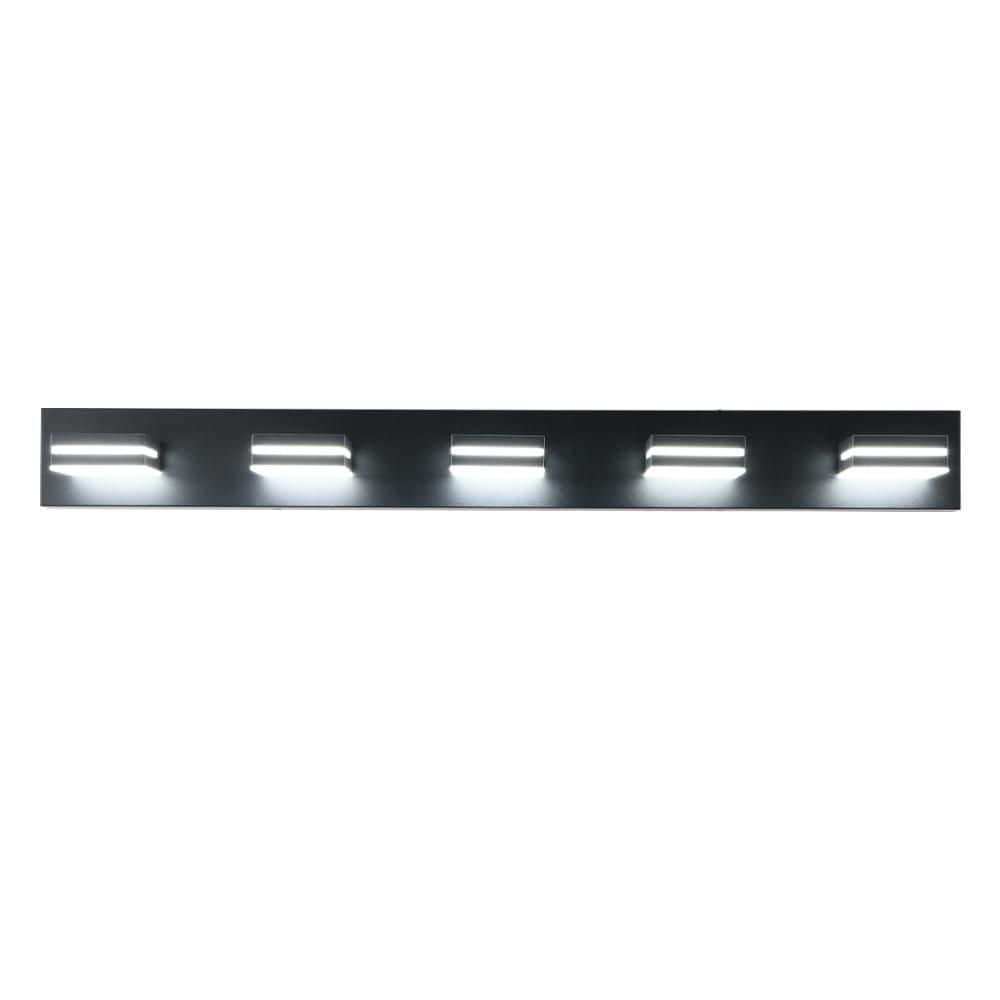 40.6 in. 5-Light Modern Black LED Vanity Light Wall Sconce for Bathroom and Mirror, Energy-Efficient price history on PriceWatchPro