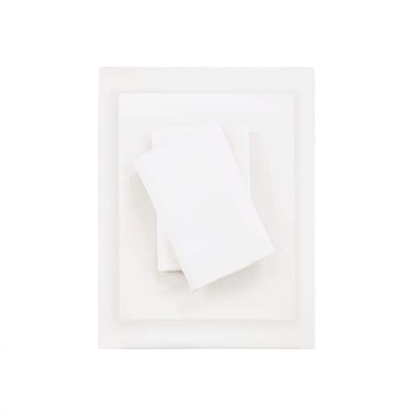 Beautyrest Tencel Polyester Blend 4-Piece White Full Sheet Set