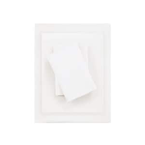 Tencel Polyester Blend 4-Piece White Queen Sheet Set