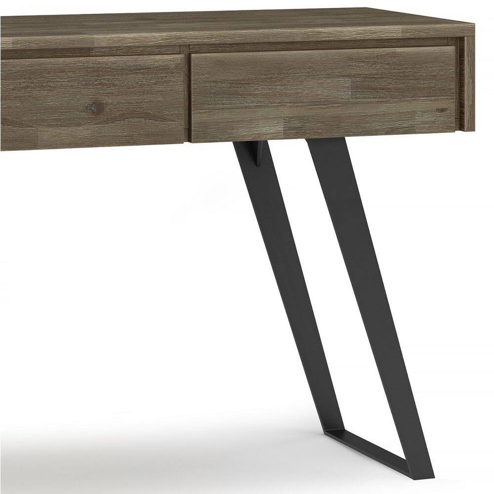 Urban Acacia & Metal 60" Console Table with Storage in Distressed Grey