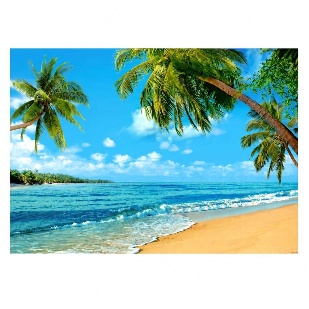 Blue Tropical Beach Photography Backdrop, 7 ft. x 5 ft. Polyester Banner for Luau Parties, Events and Studios price history on PriceWatchPro