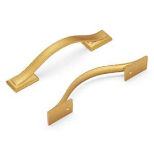 Dover 3-3/4 in. (96 mm) Brushed Golden Brass Cabinet Pull (10-Pack)