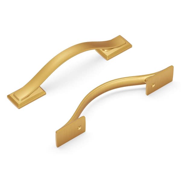 Dover 3-3/4 in. (96 mm) Brushed Golden Brass Cabinet Pull (10-Pack)