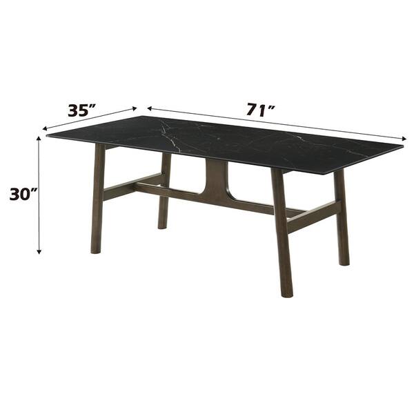 ACME Furniture Destin Ceramic and Walnut Finish Ceramic 35 in