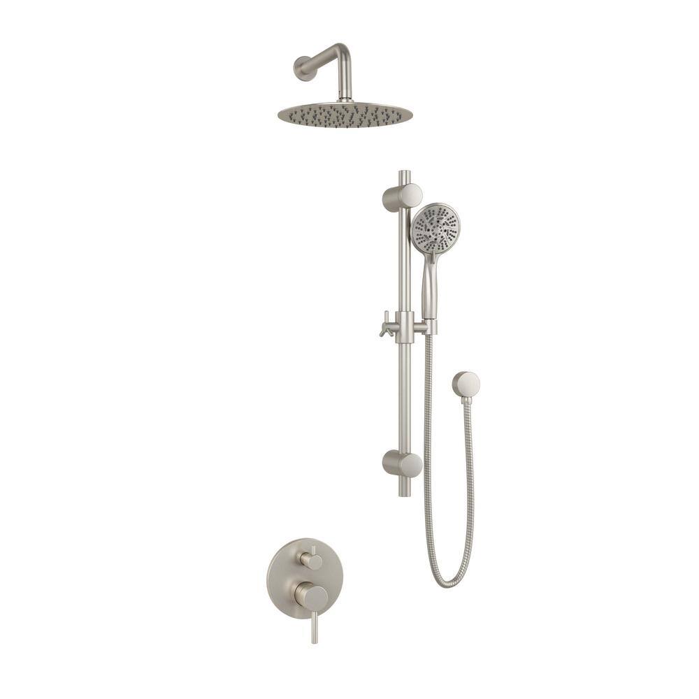 6 Body Spray Jets and Hand Shower White Glass with Brushed Nickel Fixtures 2.5 GPM PULSE ShowerSpas 1039W-BN Tropicana ShowerSpa Panel with 10 Rain Showerhead 6 Body Spray Jets and Hand Shower White Glass with Brushed Nickel Fixtures 2.5 GPM PULSE ShowerSpas 1039W-BN Tropicana ShowerSpa Panel with 10 Rain Showerhead