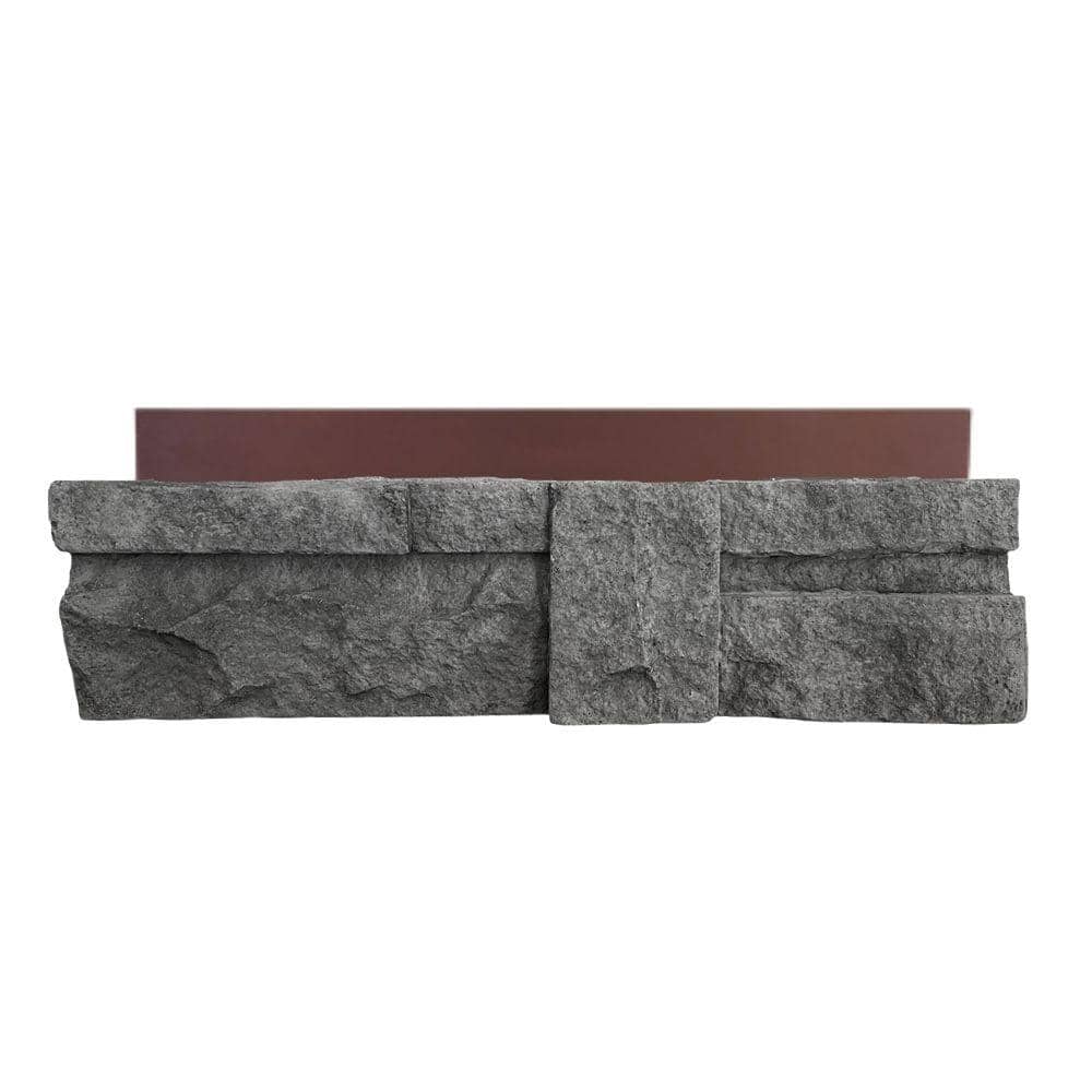 23.5 in. x 6 in. Alder Gray Stone Veneer Siding (Flats)