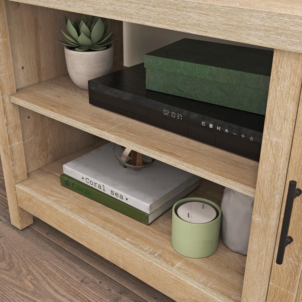 Orchard Oak 48" TV Stand with Cabinet and Shelves