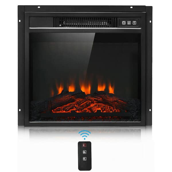 Gymax 18 in. 1400-Watt Electric Fireplace Freestanding and Wall