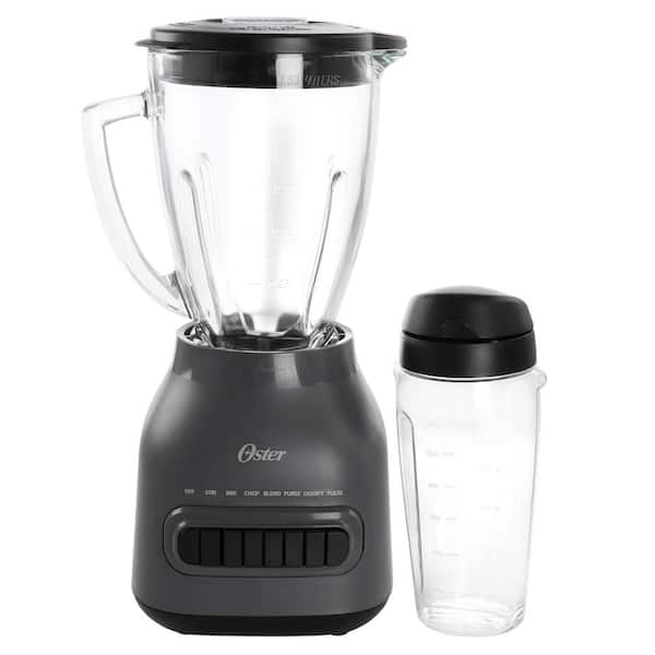 Oster Easy to Clean 48 oz. 8-Speed Grey 700-Watts Blender with 20 oz. Blend-N-Go Cup