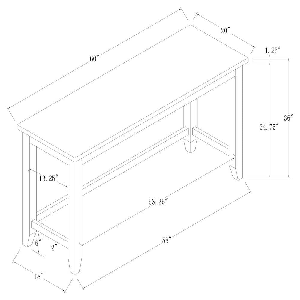 Toby Rectangular Black and White Marble Top Counter Height Table