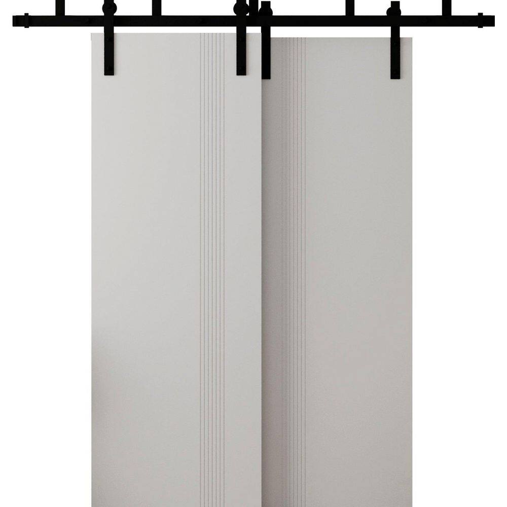 0112 56 in. x 80 in. Sold Core Arctic White Color Wood Sliding Barn Door with Hardware Kit price history on PriceWatchPro