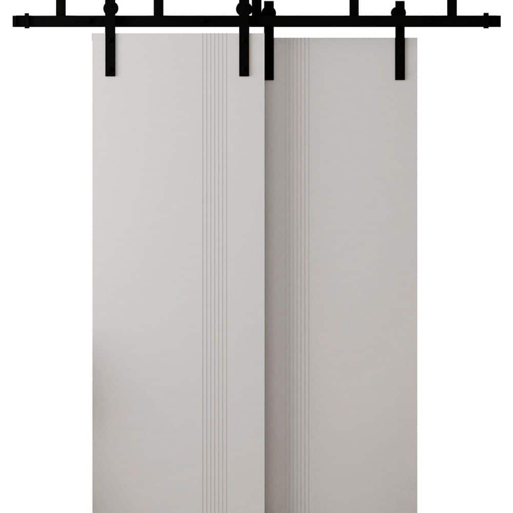 0112 72 in. x 80 in. Sold Core Arctic White Color Wood Sliding Barn Door with Hardware Kit price history on PriceWatchPro