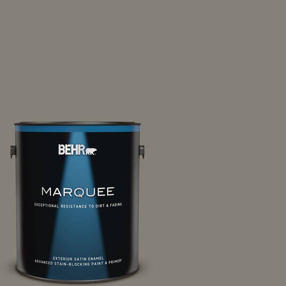 BEHR MARQUEE 1 gal. N3605A Wood Ash Satin Enamel Exterior Paint & Primer 945301 The Home Depot