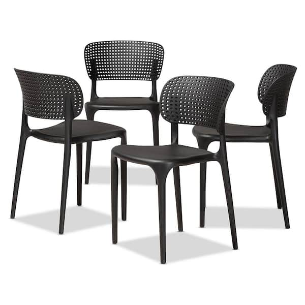 Baxton Studio Rae Black Dining Chair (Set of 4)