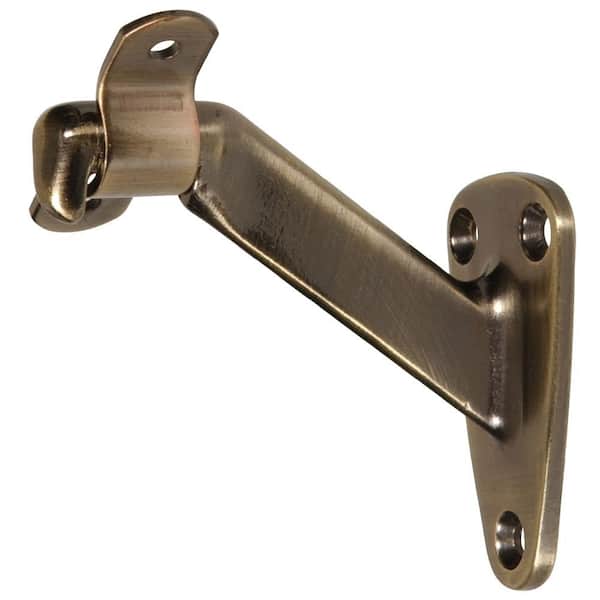 Hardware Essentials Antique Brass Heavy Duty Handrail Bracket (5-Pack)