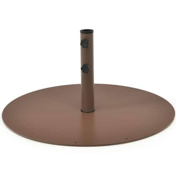Kadehome 59 lbs. Outdoor Steel Patio Umbrella Base Stand in Brown