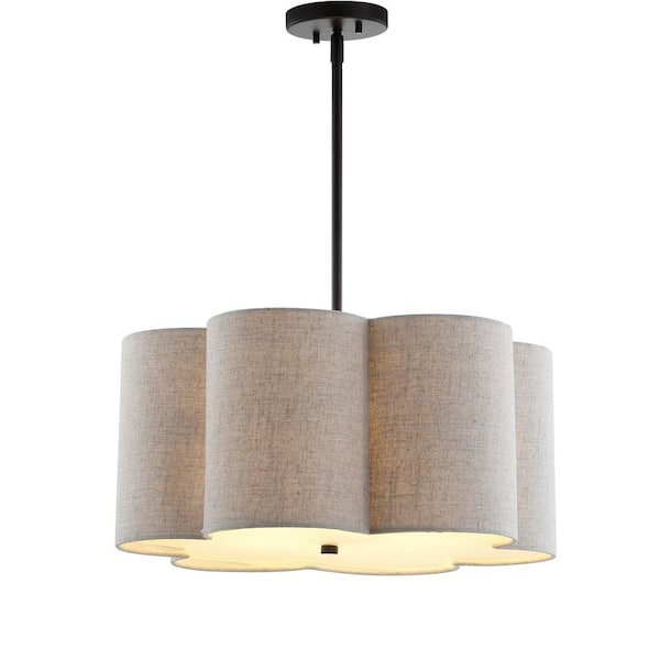 Heather 20 in. 4-Light Oil Rubbed Bronze Adjustable Metal LED Pendant