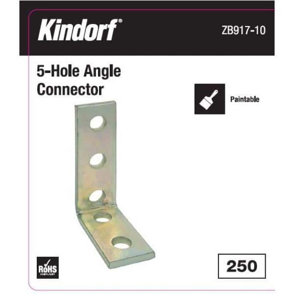 5-Hole 90° Angle Bracket Galv-Krom (Strut Fitting) (ZB917-10)