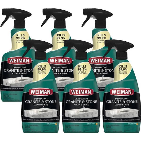 Weiman 24 oz. Granite and Stone Disinfectant Countertop Cleaner and Polish Spray (6-Pack)