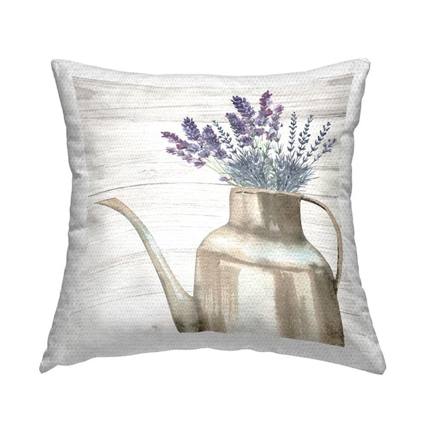 Stupell Industries Lavender Herbs Country Vase Purple Square Outdoor Throw Pillow