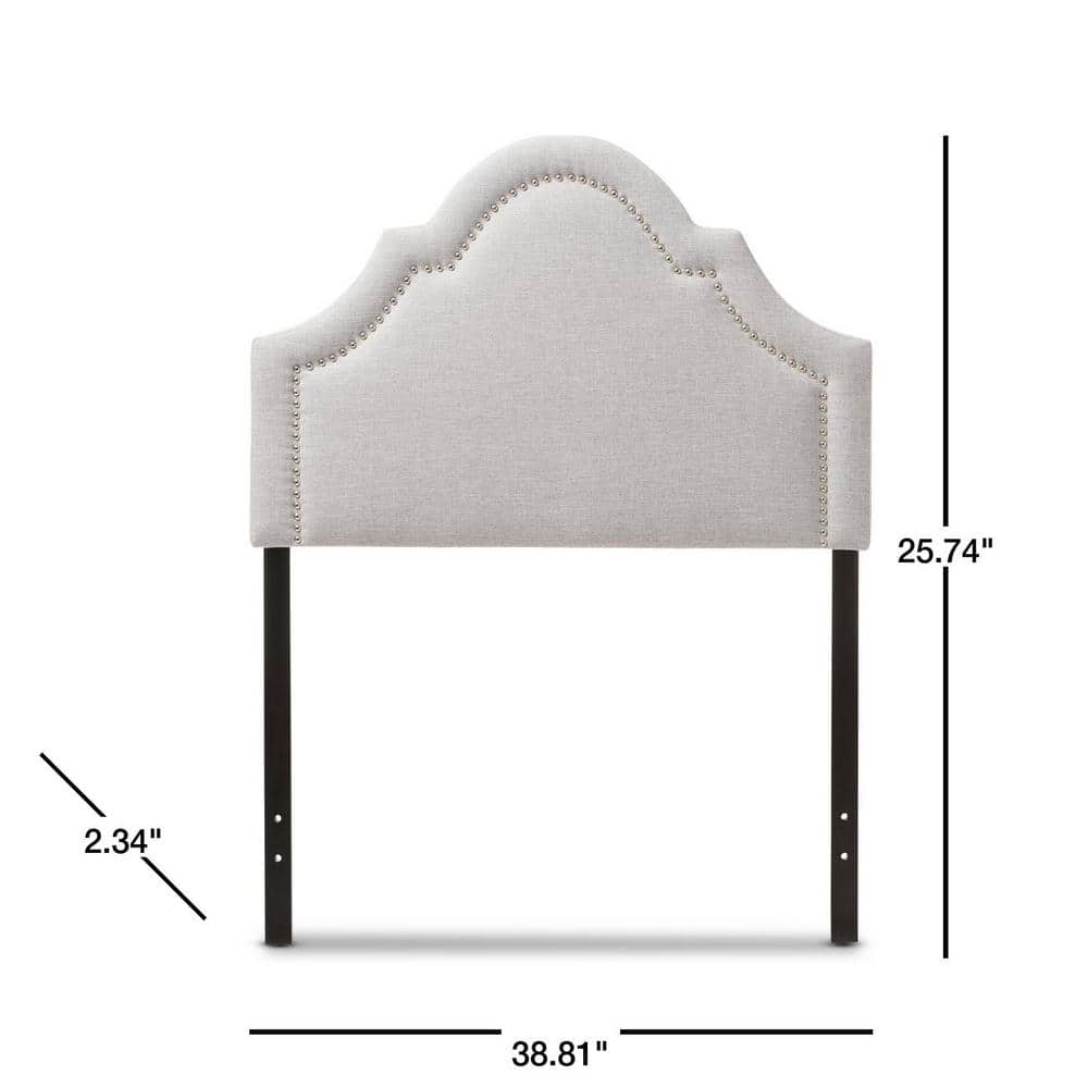 Modern Twin Upholstered Leather Headboard with Nailhead Trim