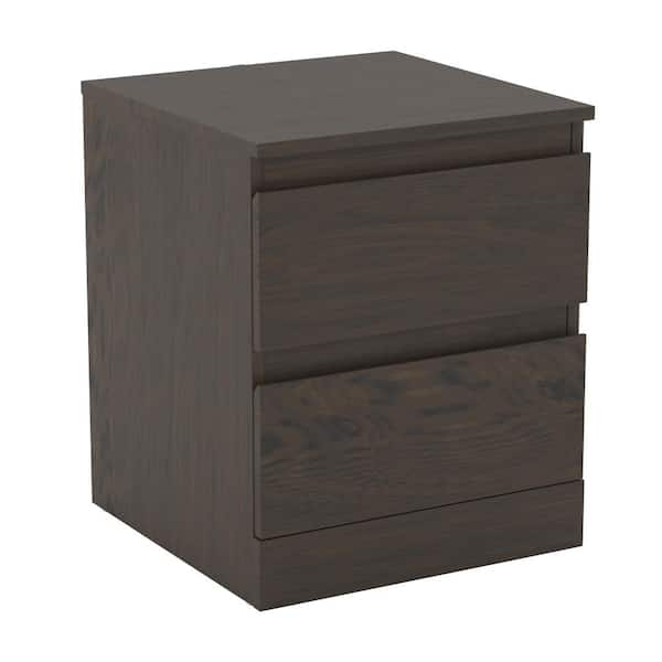 Hillsdale Furniture Hawley 2-Drawer Espresso Nightstand with USB (18 in ...