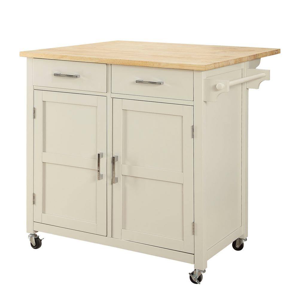 Macie Easy White Kitchen Cart - thumbnail 2