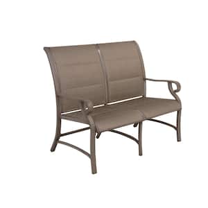 Bulbul Love Seat Champagne Aluminum Frame Sling Outdoor Patio Lounge Chair for Lawn, Courtyard