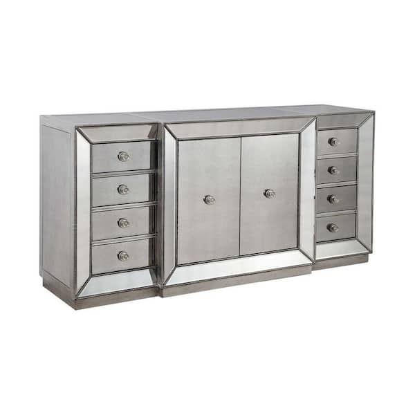 Silver Mirrored Sideboard T1803ss, Mirrored Sideboard Furniture