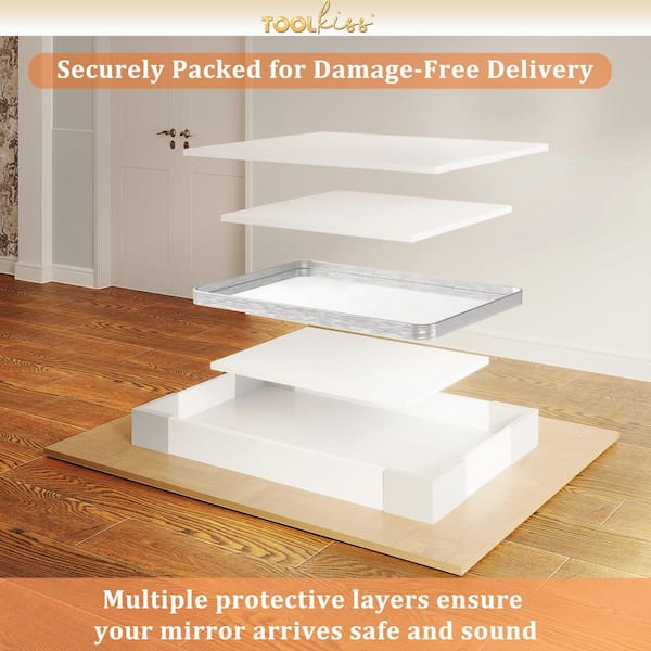 TOOLKISS 55 in. W x 30 in. H Rectangular Aluminum Framed Wall