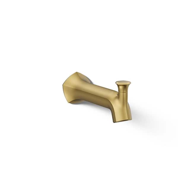 KOHLER Occasion Wall-Mount 8 in. Diverter Bath Spout with Straight Design in Vibrant Brushed Moderne Brass