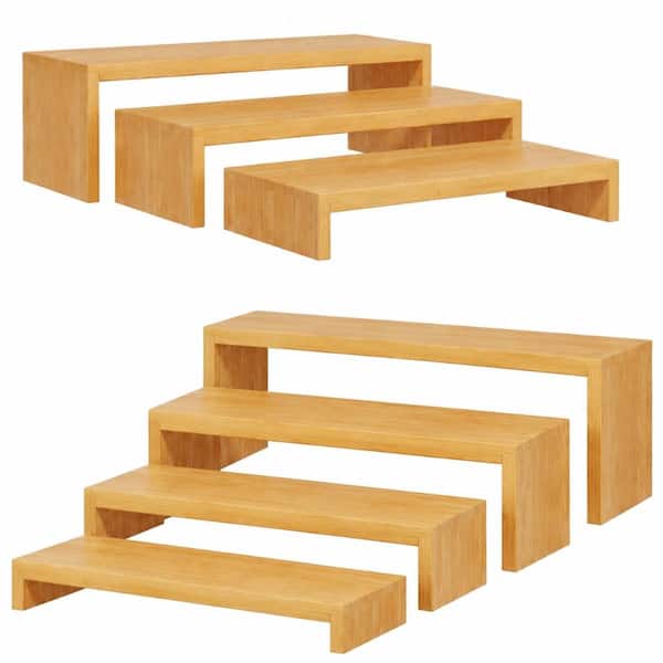 3 Tier Bamboo Adjustable Can Organizer Set with Upright Storage 6 Piece Cabinet and Pantry Spice Rack