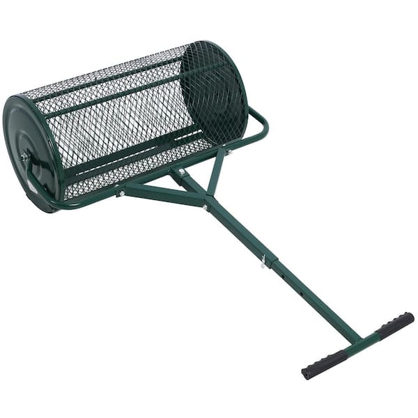 Cesicia 24 in. Steel T Shaped Handle Peat Moss Spreader Compost Spreader Metal Mesh Spreaders Roller