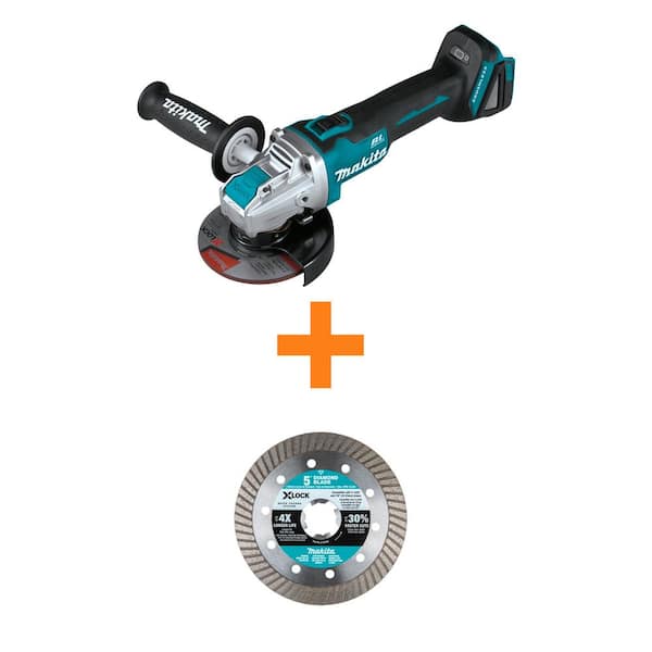 Makita LXT Cordless Brushless 4.5/5 in. X-LOCK Angle Tool Only with Bonus X-LOCK In. Masonry Cutting Blade XAG25Z-E-07244 - The Home Depot