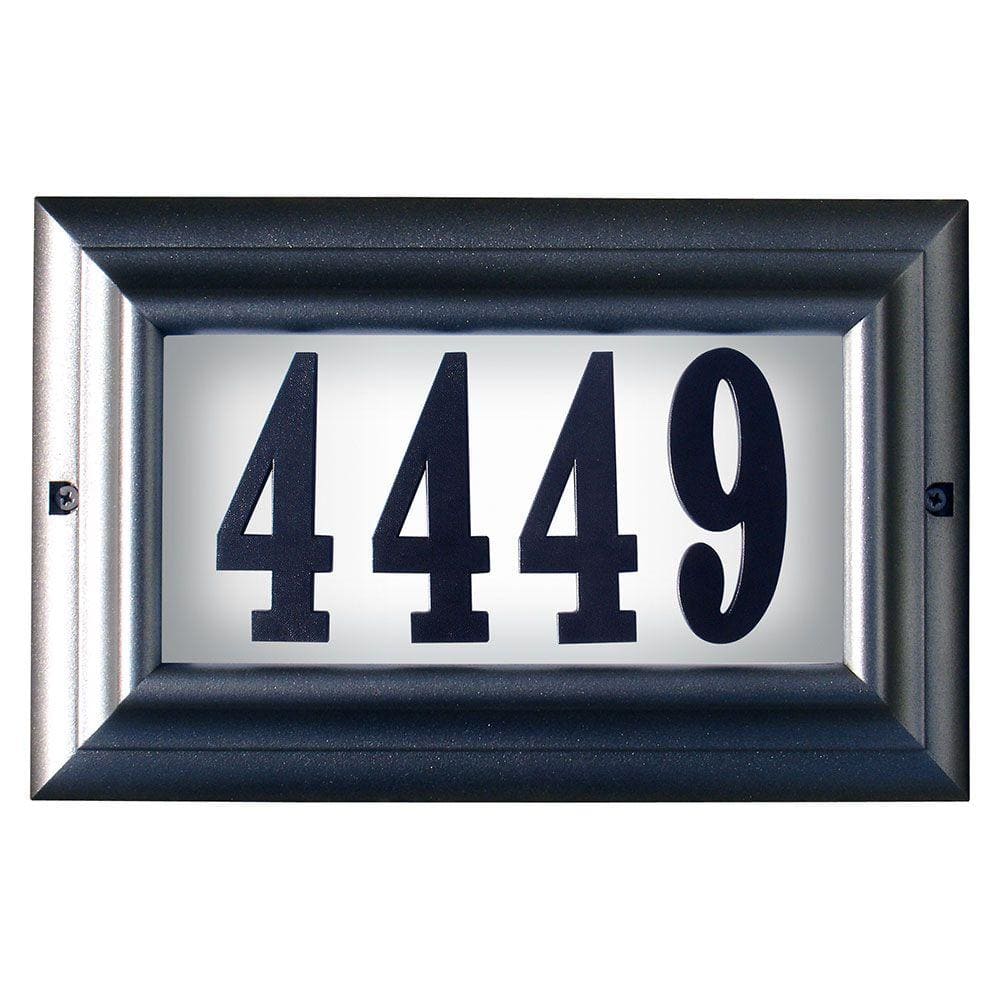 QualArc Edgewood Large Aluminum Lighted Address Plaque LTL-1301-PW-LED ...