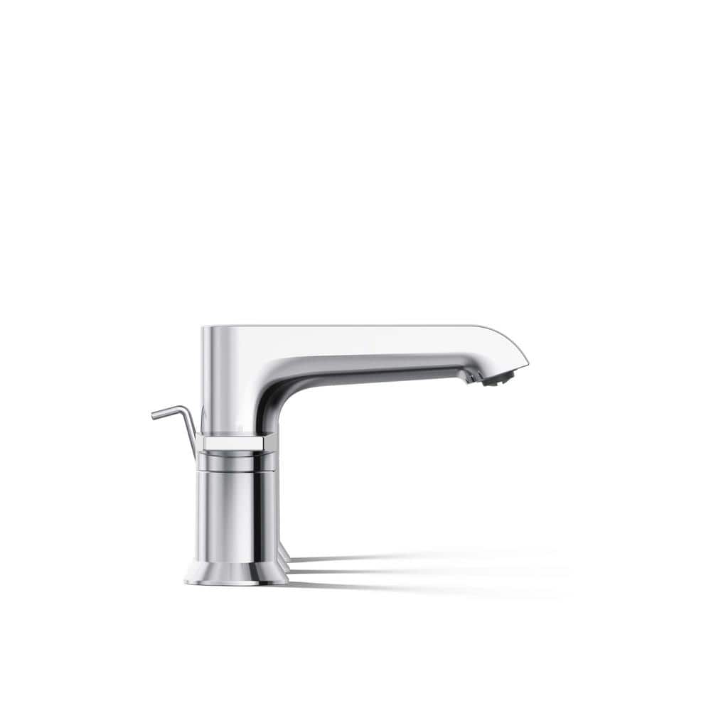 Polished Chrome Minimalist Widespread Bathroom Faucet with Pop-Up Drain