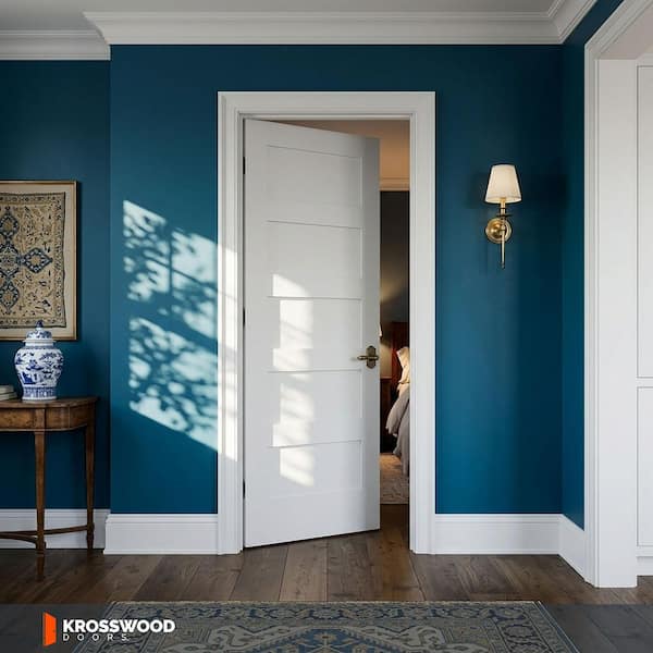 Krosswood Doors 36 in. x 96 in. Shaker 5-Panel Primed Solid Core