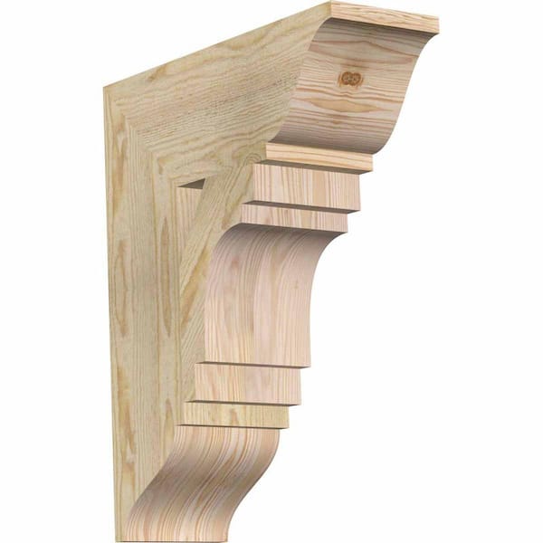 Ekena Millwork 6 in. x 22 in. x 18 in. Douglas Fir Merced Traditional Rough Sawn Bracket