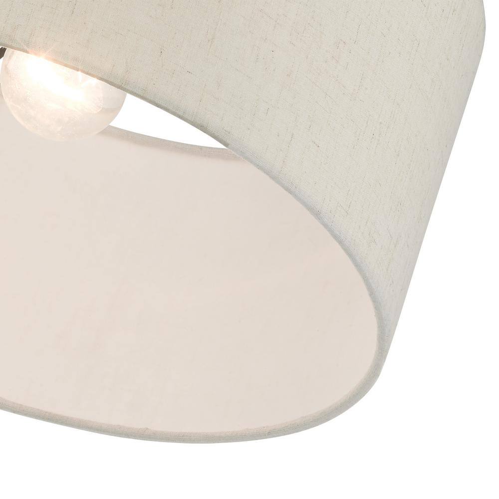 English Bronze Drum Shade Semi Flush Mount Light