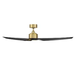 Stella 60 in. Indoor/Outdoor 3-Blade Smart Ceiling Fan Soft Brass/Matte Black LED with Remote Control