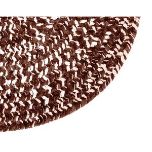 Chenille Tweed Braid Collection Dove & Chesnut 72" Octagonal 100% Polyester Reversible Indoor Area Rug