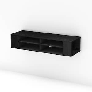 City Life 50-Disk Capacity Wall Mounted Media Console in Black Oak