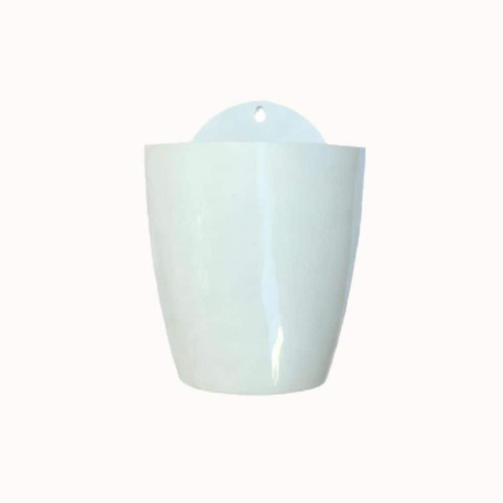 4 in. x 4 in. White Plastic Wall Mounted Wall Planter HPB2DX1NQ9