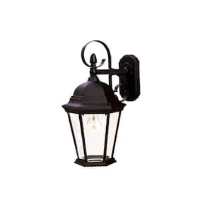New Orleans Collection 1-Light Matte Black Outdoor Wall Lantern Sconce