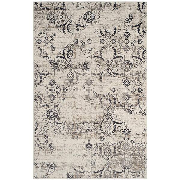 SAFAVIEH Artifact Charcoal/Cream 7 ft. x 9 ft. Floral Area Rug